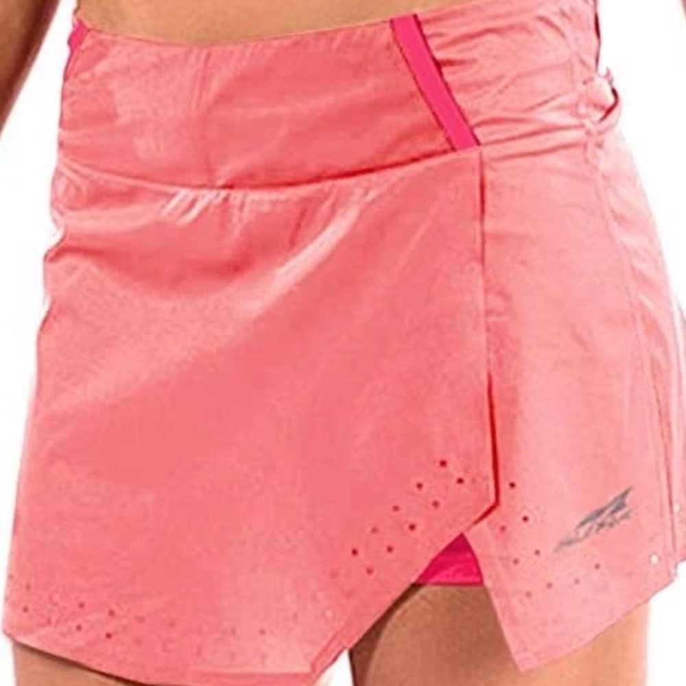 Altra Running Skort Coral Pink Built-in Liner Zipper Pocket Size S